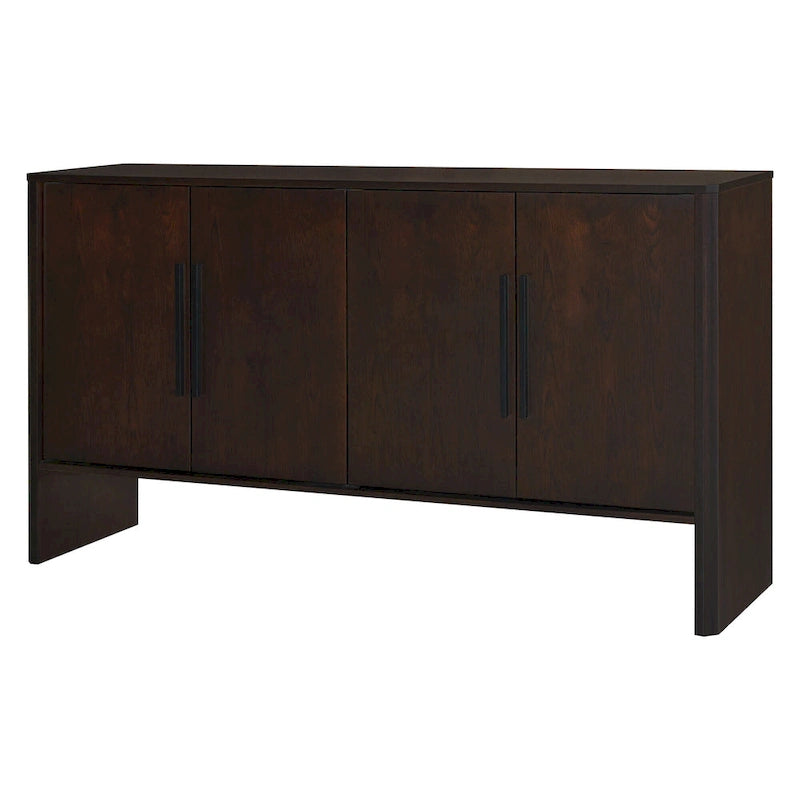 4-Door Wood Sideboard Buffet Cabinet with Adjustable Shelves & Long Handles