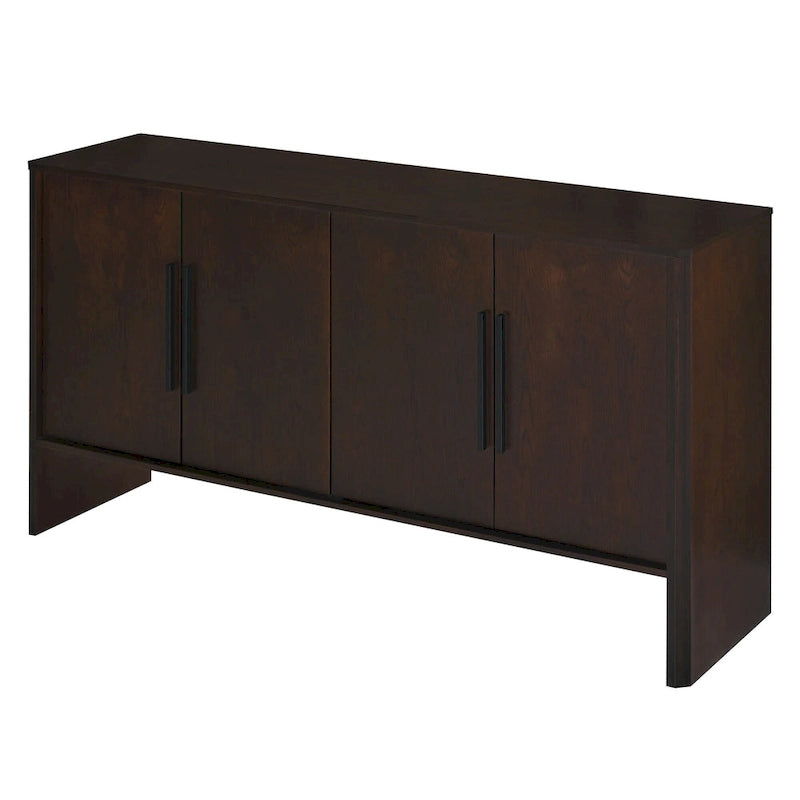 4-Door Wood Sideboard Buffet Cabinet with Adjustable Shelves & Long Handles