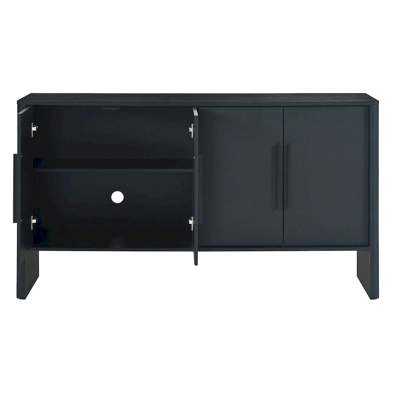4-Door Wood Sideboard Buffet Cabinet with Adjustable Shelves & Long Handles