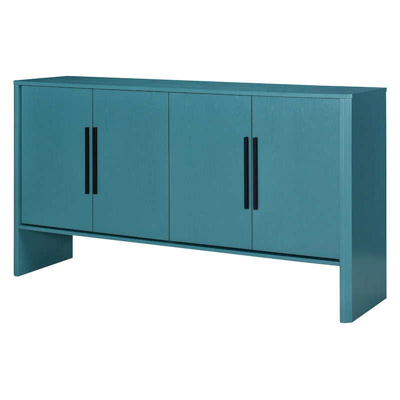 4-Door Wood Sideboard Buffet Cabinet with Adjustable Shelves & Long Handles