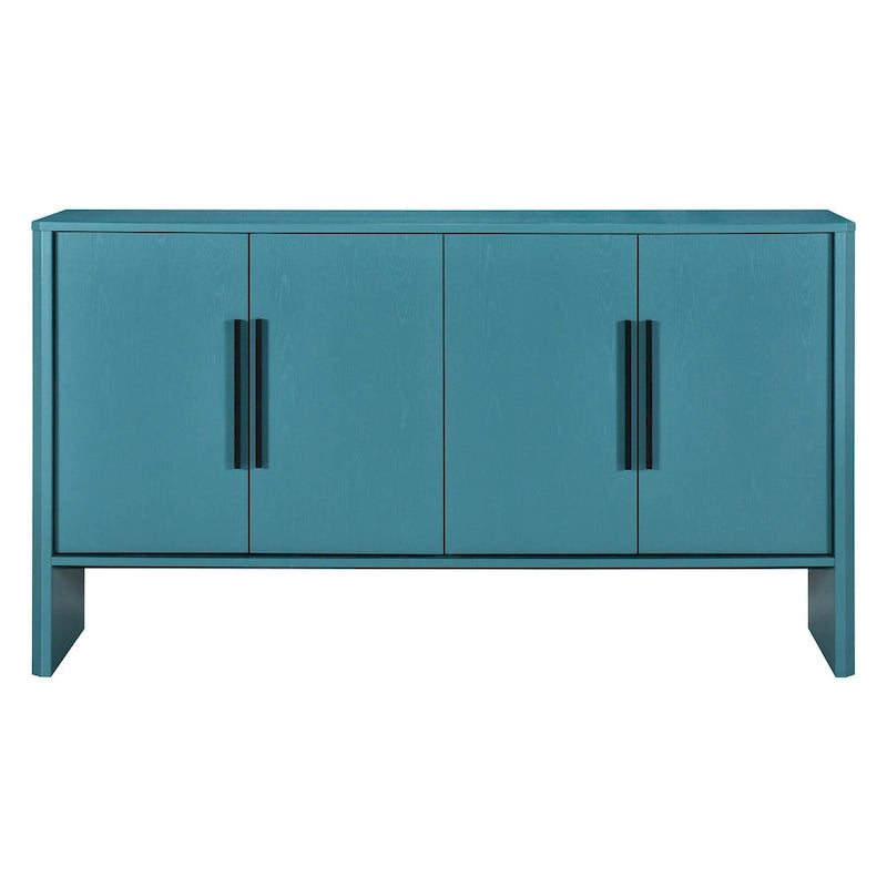 4-Door Wood Sideboard Buffet Cabinet with Adjustable Shelves & Long Handles