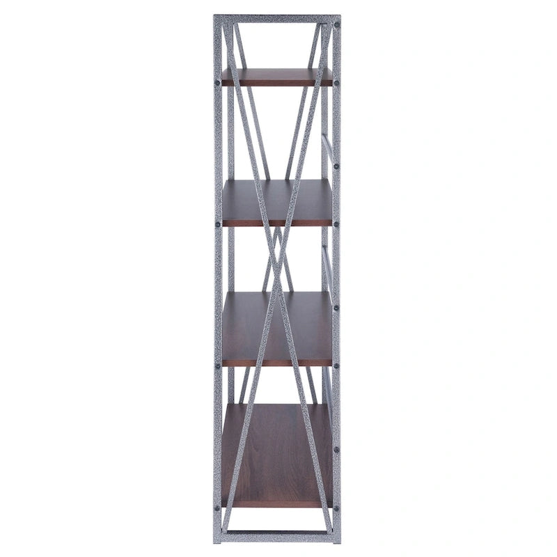 4 Tier Storage Shelf - 48.5 - Graphite and Walnut