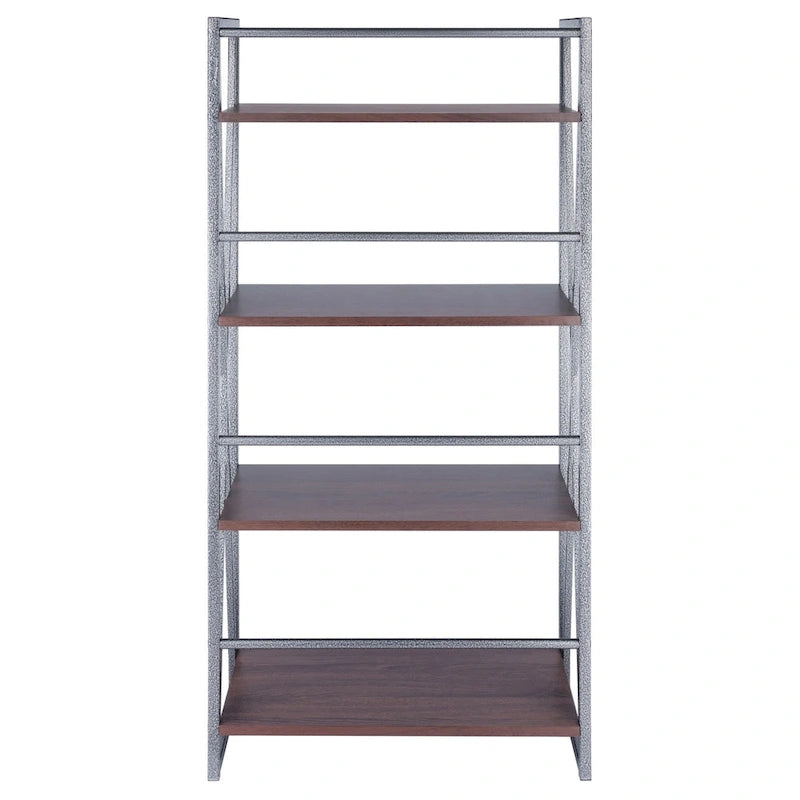 4 Tier Storage Shelf - 48.5 - Graphite and Walnut