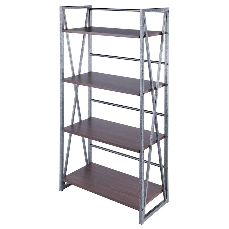 4 Tier Storage Shelf - 48.5 - Graphite and Walnut