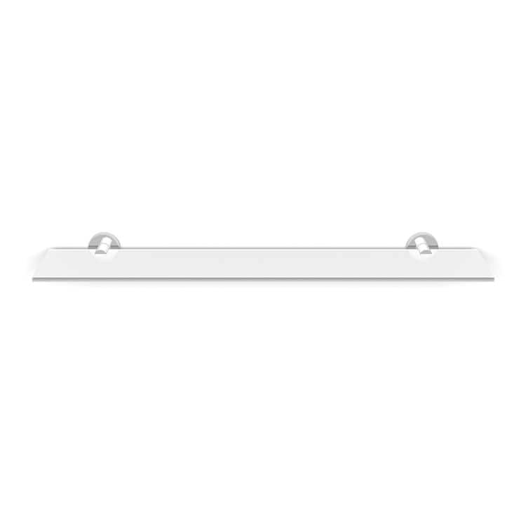 Chrome Polished Brass Round Mount Glass Bathroom Wall Shelf 23.7 Inch
