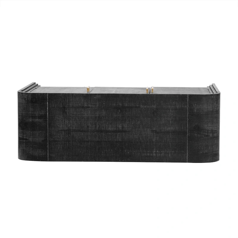 4-Door Curved Sideboard with Gold Handles and Adjustable Dividers