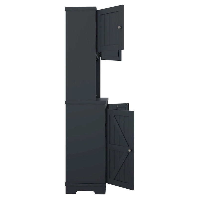 Coffee Bar Cabinet with Drawers, Freestanding Kitchen Pantry with Shelves and Cabinets, Buffet Cabinet with Glass Racks