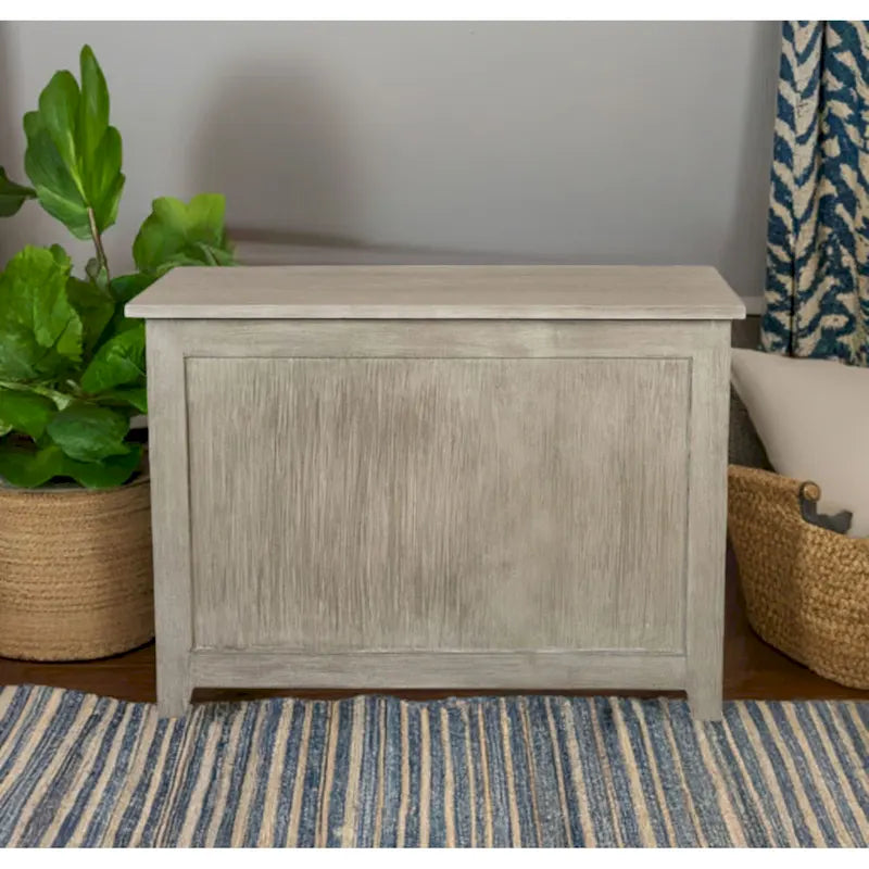 Solid Bamboo Storage Bench with Lid for Blankets and Toys
