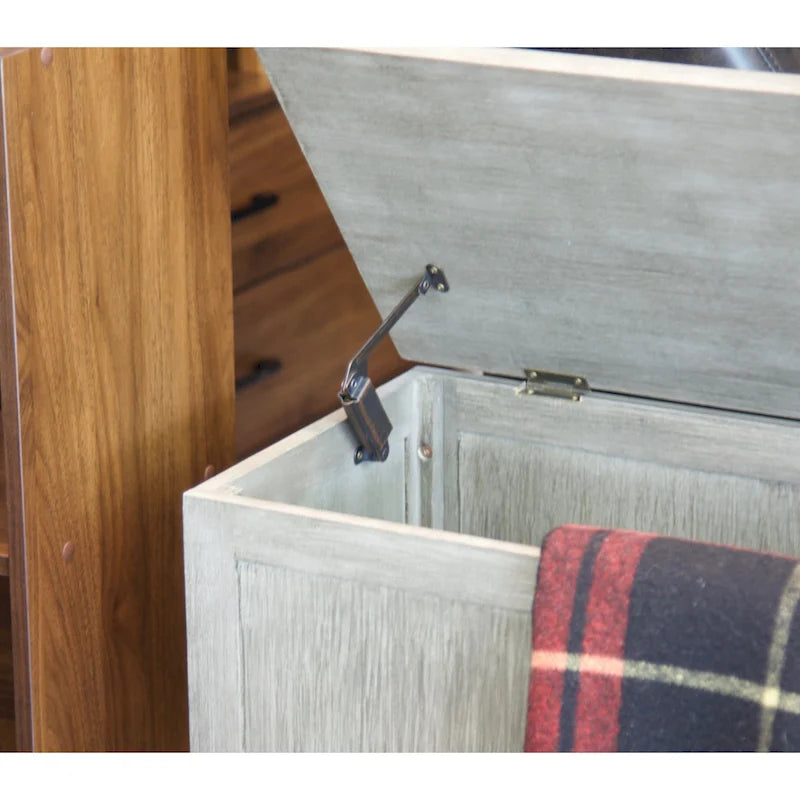 Solid Bamboo Storage Bench with Lid for Blankets and Toys