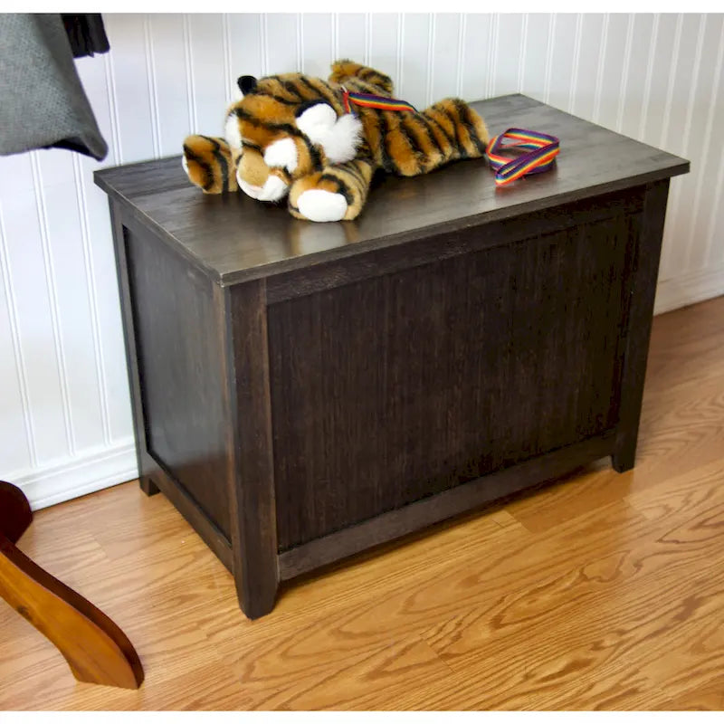 Solid Bamboo Storage Bench with Lid for Blankets and Toys