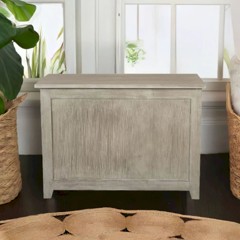 Solid Bamboo Storage Bench with Lid for Blankets and Toys