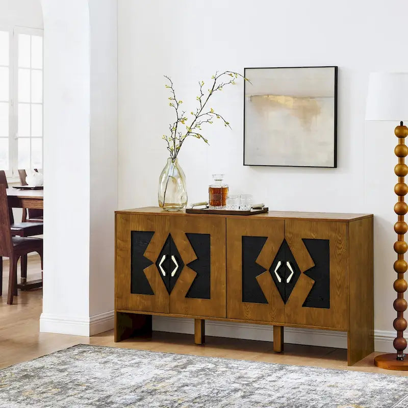 Versatile Mid Century Modern Storage Cabinet with Adjustable Shelves