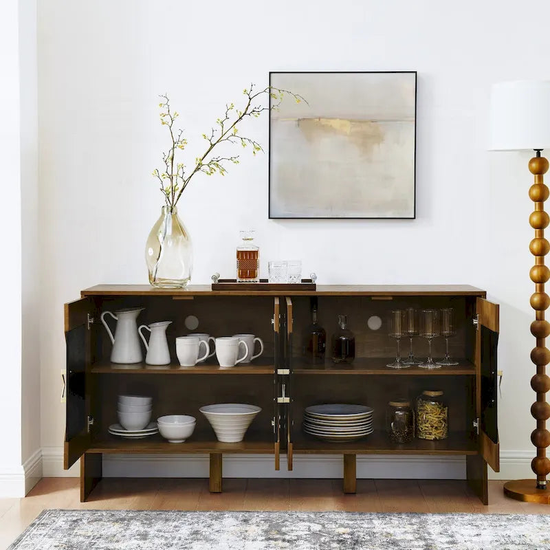 Versatile Mid Century Modern Storage Cabinet with Adjustable Shelves