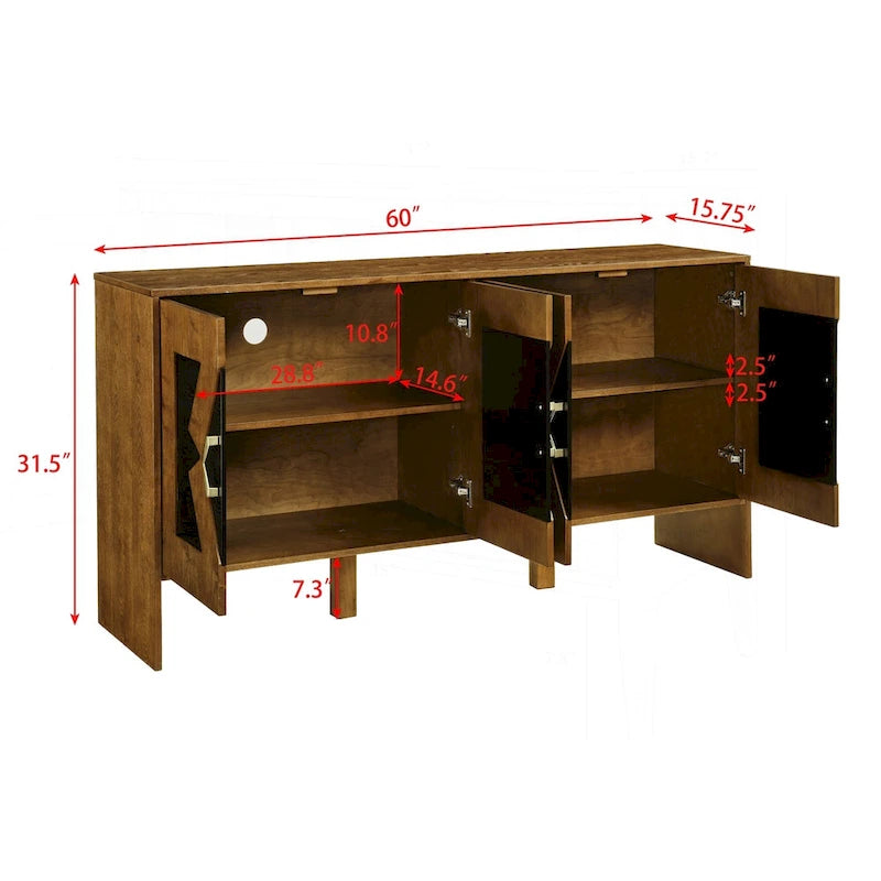 Versatile Mid Century Modern Storage Cabinet with Adjustable Shelves