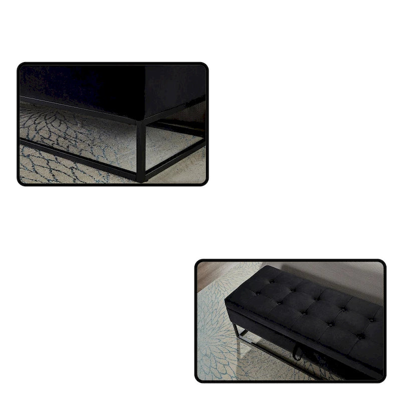 Metal Base Bed Bench with Storage