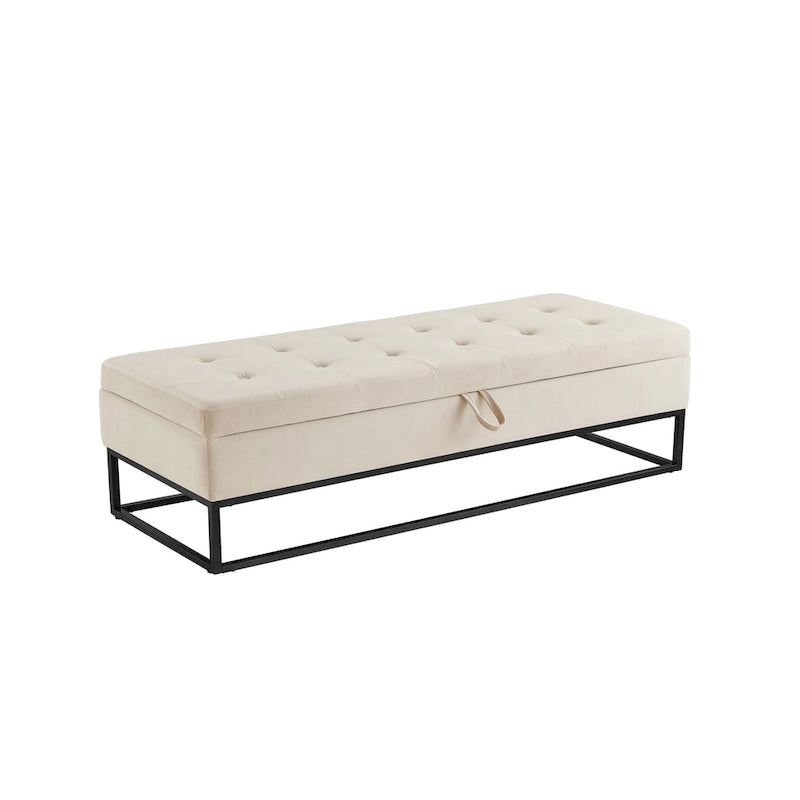 Metal Base Bed Bench with Storage