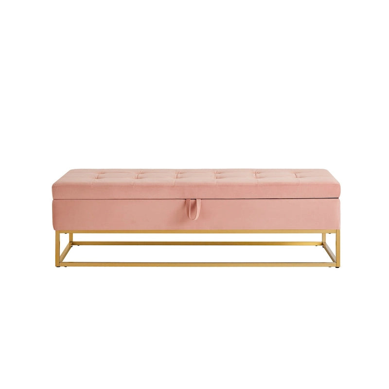 Metal Base Bed Bench with Storage