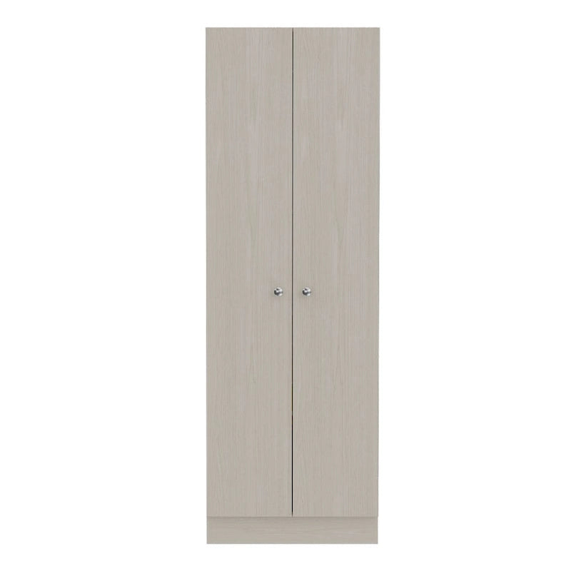 Double Door Storage Cabinet with Five Shelves and Metal Knobs