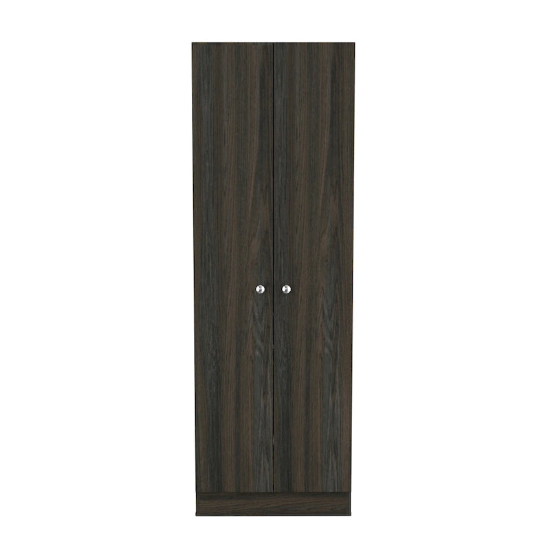 Double Door Storage Cabinet with Five Shelves and Metal Knobs
