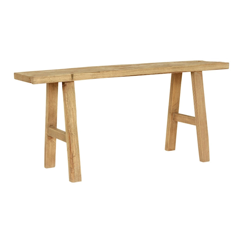 43" Long 10" Wide Rectangular Wooden Bench in Natural Wood Finish