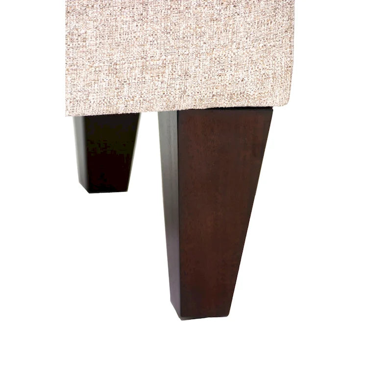 Fabric and Wood Button-Tufted Long Storage Bench with Lift-Top