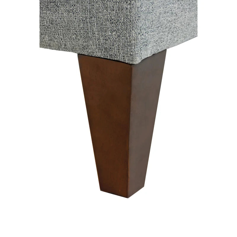 Fabric and Wood Button-Tufted Long Storage Bench with Lift-Top
