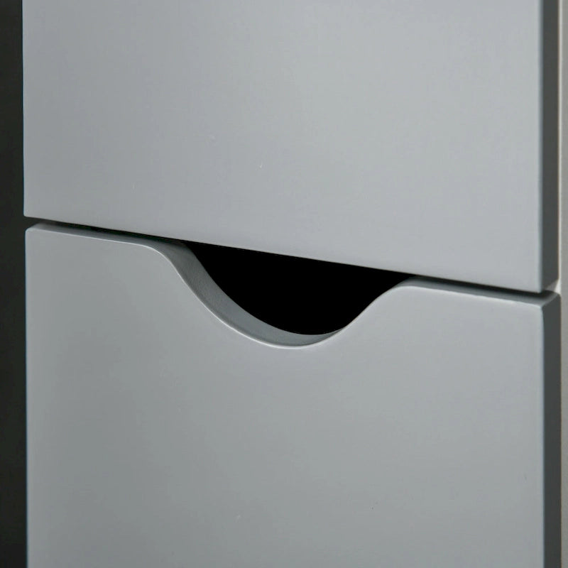 Tall Bathroom Storage Cabinet with 2 Open Shelves and 2 Door Cabinets Freestanding Linen Tower