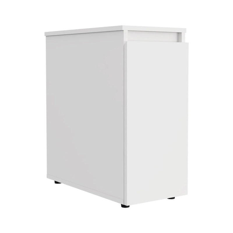 Bathroom Storage Cabinet with Liftable Top and Sliding Drawer, White