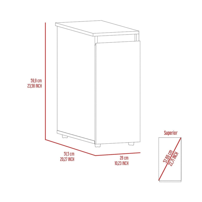 Bathroom Storage Cabinet with Liftable Top and Sliding Drawer, White