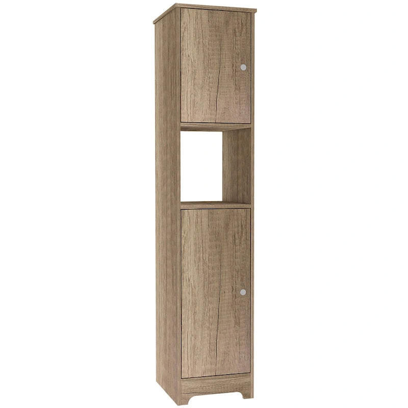14-inch Wide Linen Cabinet with Double Doors, 4 Interior Shelves, and 2 Cabinets
