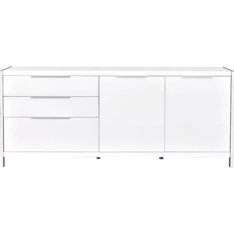 Modern Lacquer 3-Drawer Cabinet with Stainless Steel Handles and Legs