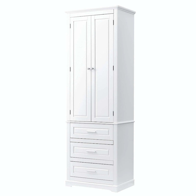 Bathroom Tall Storage Cabinet with Three Drawers