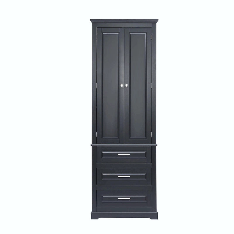 Bathroom Tall Storage Cabinet with Three Drawers
