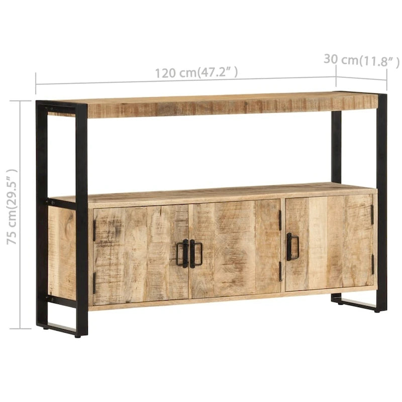 Side Cabinet 47.2" x 11.8" x 29.5" Solid Mango Wood