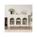 47.2" Wide 3-Drawer Sideboard Buffet with Acrylic Door and Adjustable Shelves