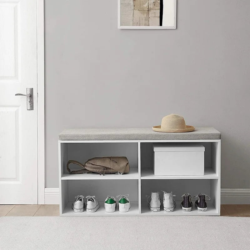 Yak About It - Double Seater Storage Bench with Top Cushion - White by White