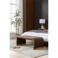 Boucle Fabric Ottoman Footstool Bedroom Bench Shoe Bench With Gold Metal Legs