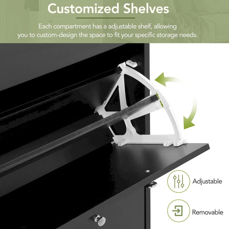 Shoe Cabinet with 3 Flip Drawers Wood Grain Pattern 3 Hooks Adjustable Shelves Free Standing Shoe Rack