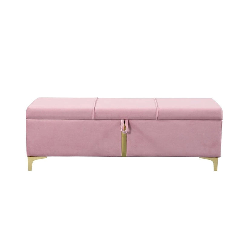 47.20" Tufted Upholstered Storage Ottoman Bench with Fully Assembled Metal Legs