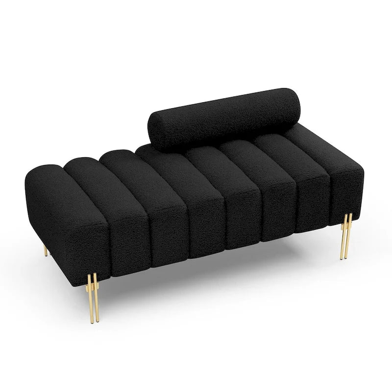 53.2" Modern End of Bed Bench Fabric Upholstered 2-Seater Entryway Ottoman