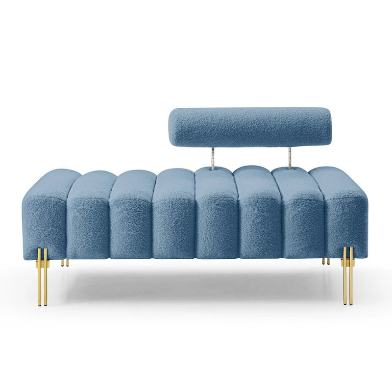 53.2" Modern End of Bed Bench Fabric Upholstered 2-Seater Entryway Ottoman