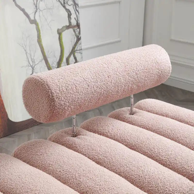 53.2" Modern End of Bed Bench Fabric Upholstered 2-Seater Entryway Ottoman