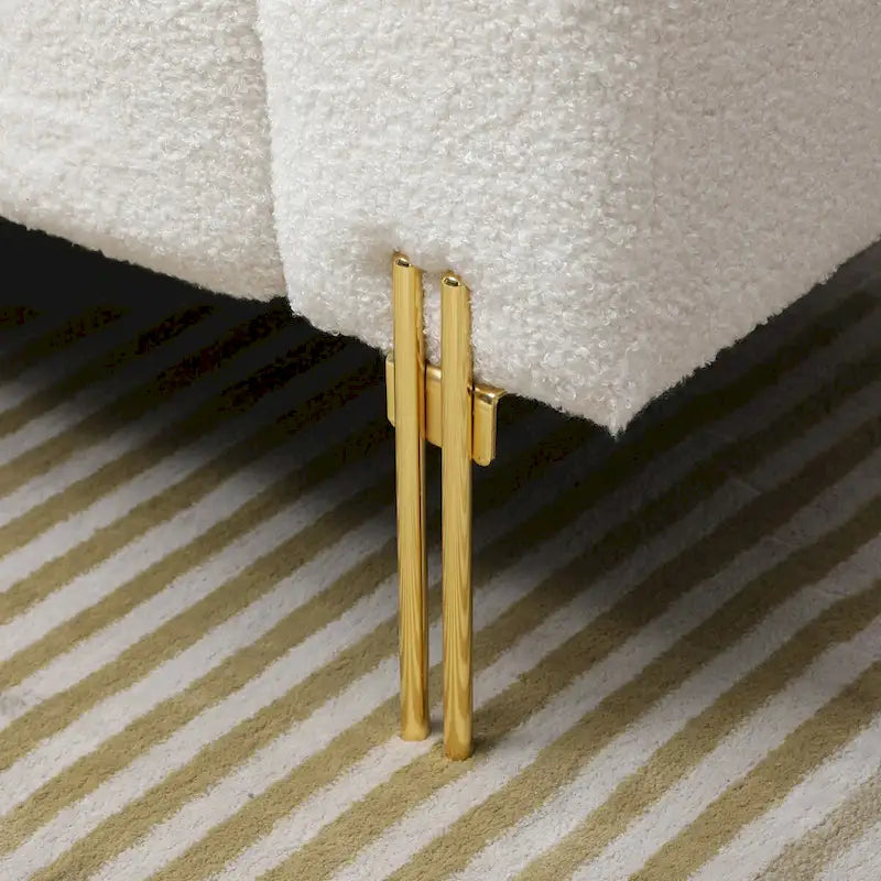 53.2" Modern End of Bed Bench Fabric Upholstered 2-Seater Entryway Ottoman