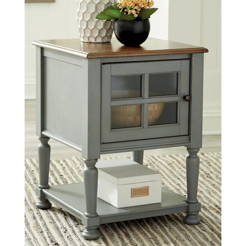 Casual Accent Cabinet with Lattice Door and Open Shelf