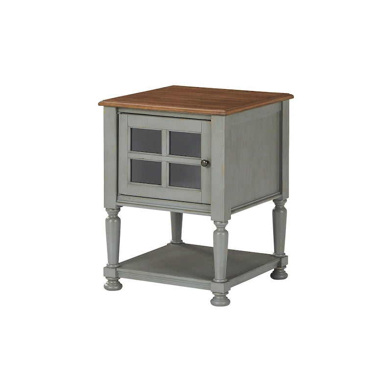 Casual Accent Cabinet with Lattice Door and Open Shelf