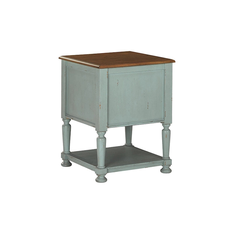 Casual Accent Cabinet with Lattice Door and Open Shelf