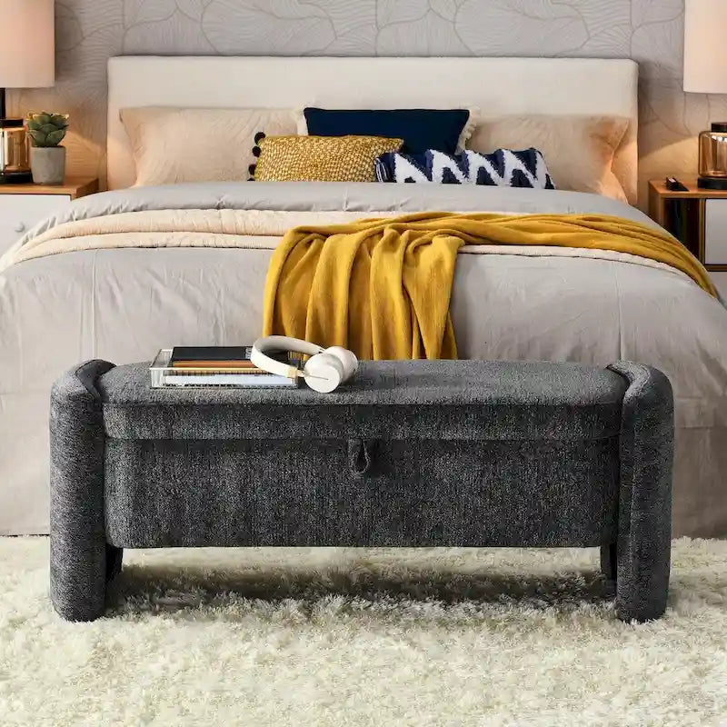 Storage Bench with Large Storage Space and Flip-Up Lid for Entryway