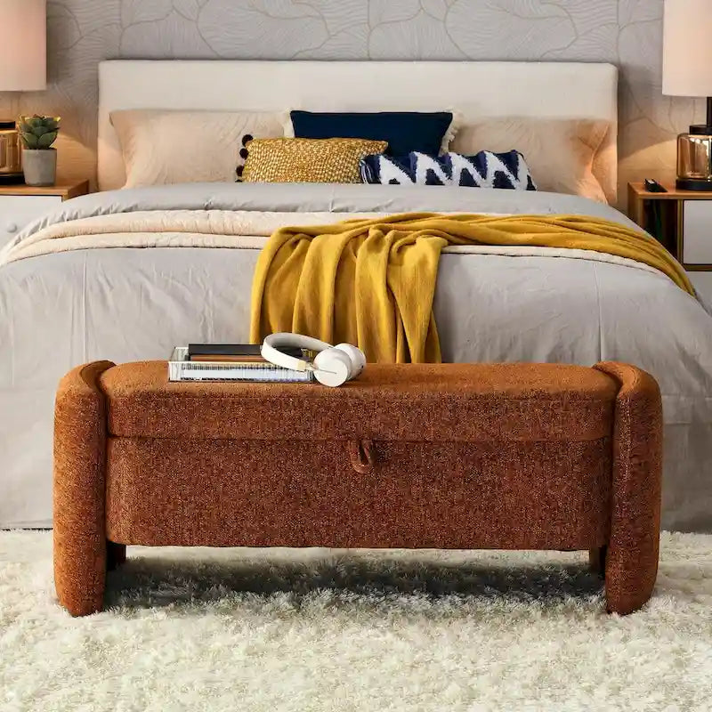 Storage Bench with Large Storage Space and Flip-Up Lid for Entryway