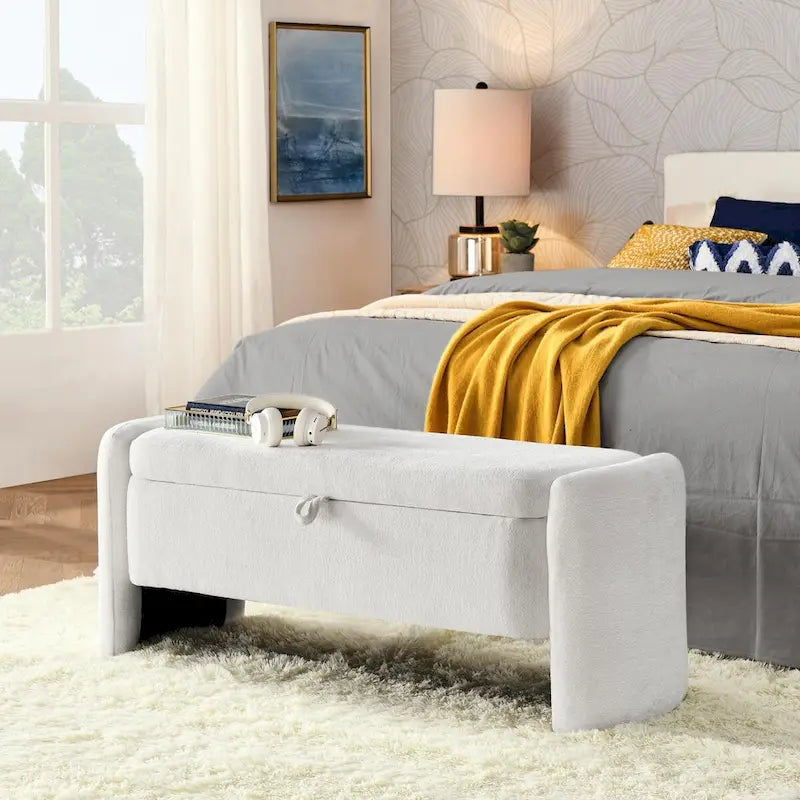 Storage Bench with Large Storage Space and Flip-Up Lid for Entryway