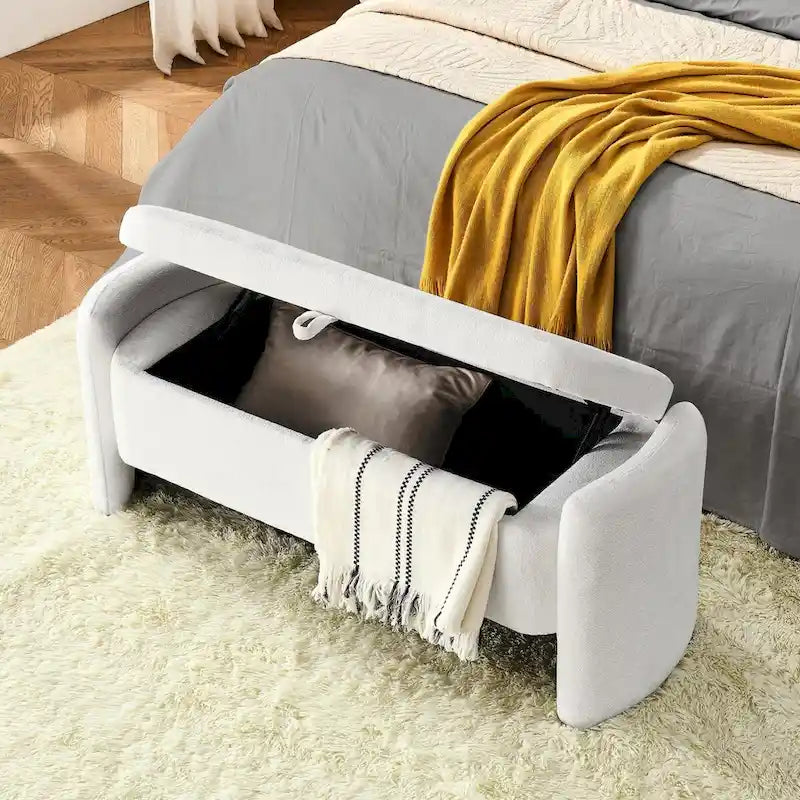Storage Bench with Large Storage Space and Flip-Up Lid for Entryway